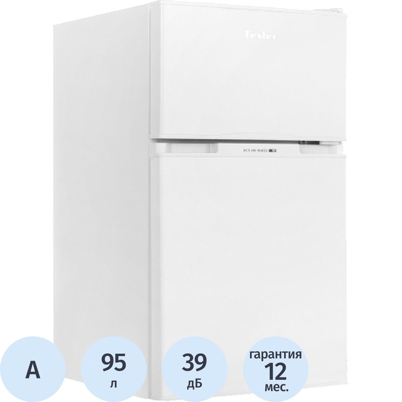 Изображение товара Двухкамерный холодильник Tesler RCT-100 белый с ручным размораживанием