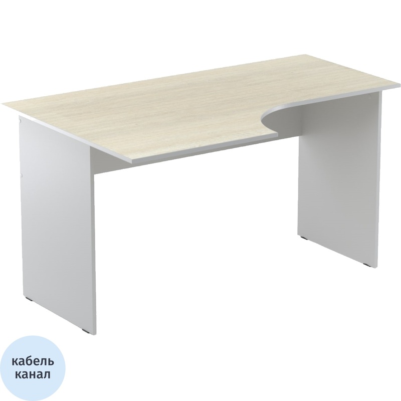 Изображение товара Эргономичный рабочий стол Easy to lead LT 16/16 левый дуб светлый/серый