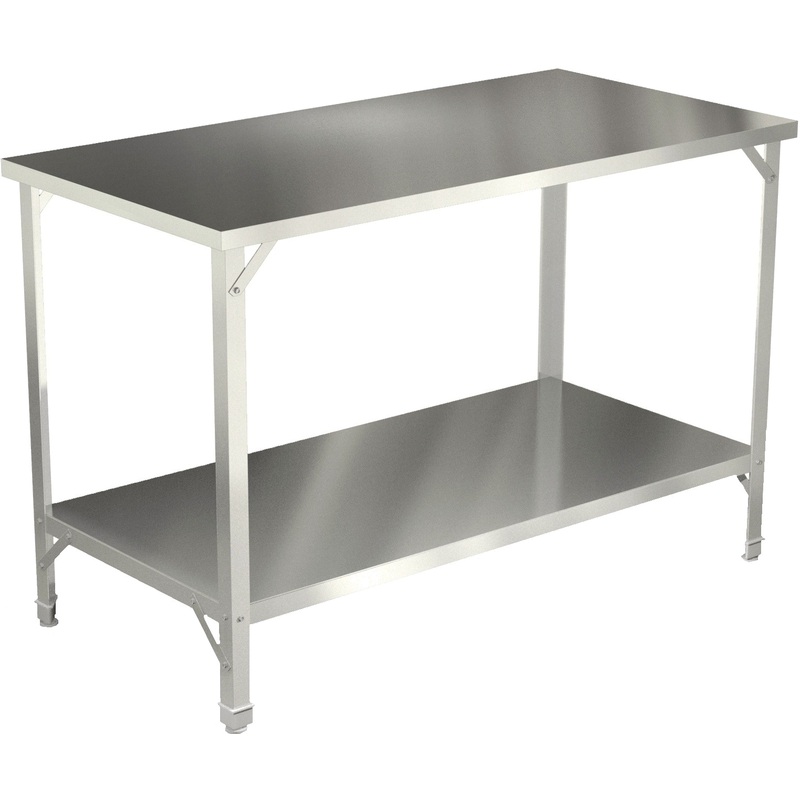 Изображение товара Стол производственный универсальный со сплошной полкой 1180x800x850 мм