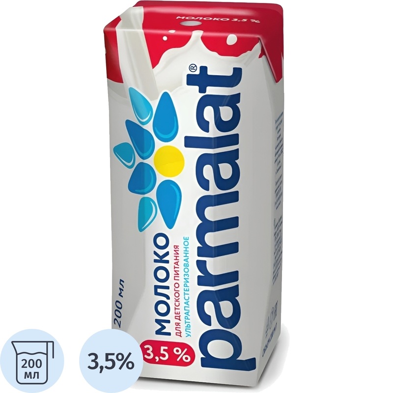 Изображение товара Молоко Parmalat ультрапастеризованное 3 5 200 мл для дома и офиса