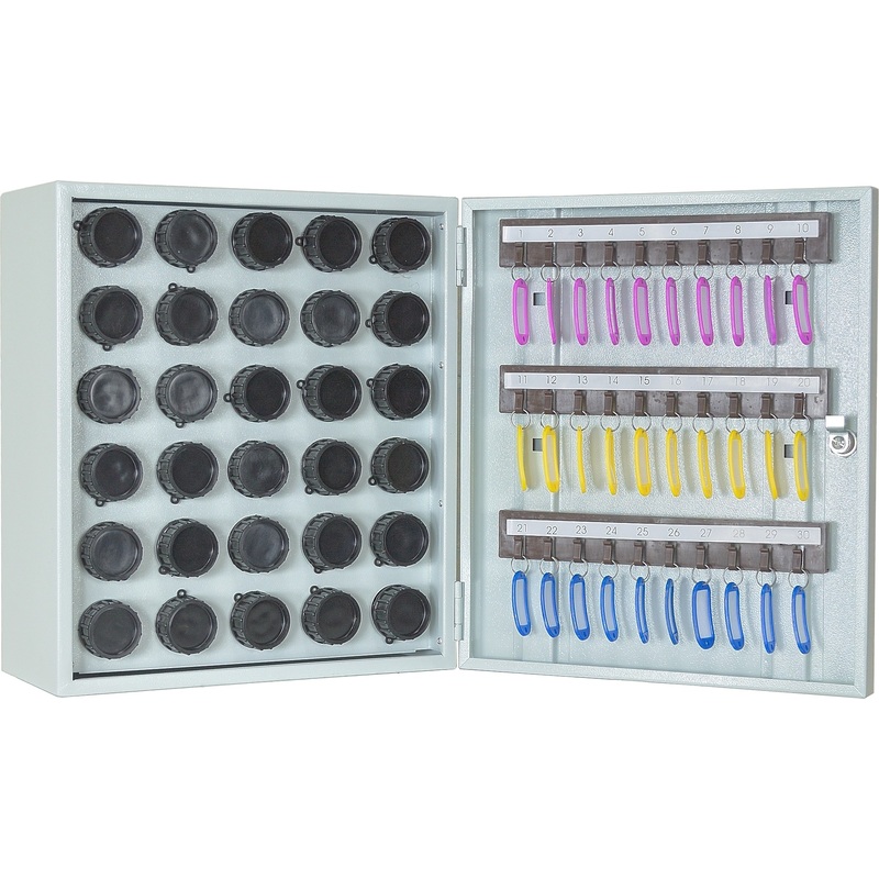 Изображение товара Ключница Меткон Мн КЛ-30П для 30 ключей металлическая серого цвета