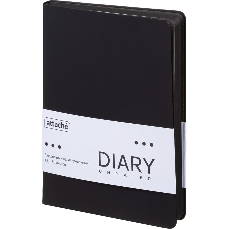 Изображение товара Ежедневник недатированный Attache А5 136 листов искусственная кожа черный