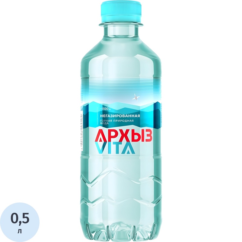 Изображение товара Вода минеральная Архыз Vita столовая негазированная пэт 0.5 л