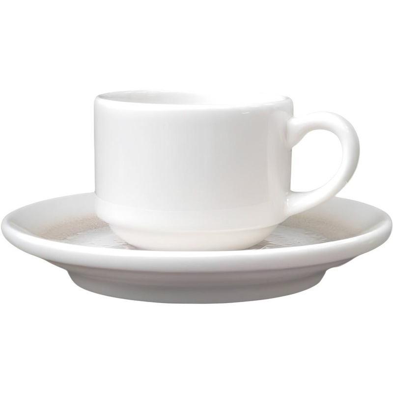 Изображение товара Фарфоровая кофейная пара Pioli Venus 85 мл в современном дизайне для дома и кафе