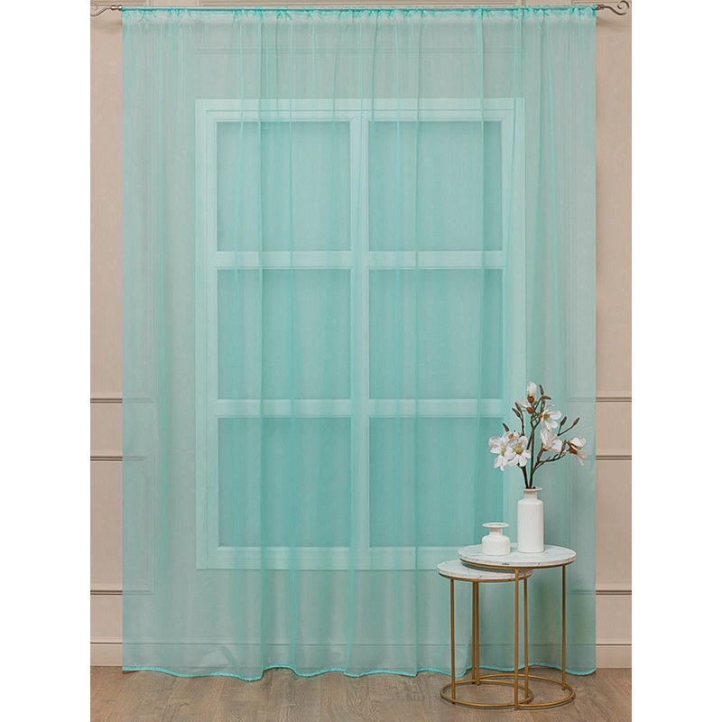 Изображение товара Тюль Amore Mio 300x270 см ментоловый однотонный