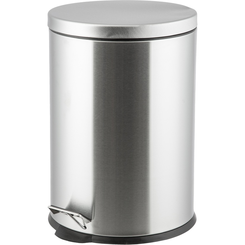 Изображение товара Ведро мусорное 20л нержавеющая сталь с педалью и крышкой серебристое