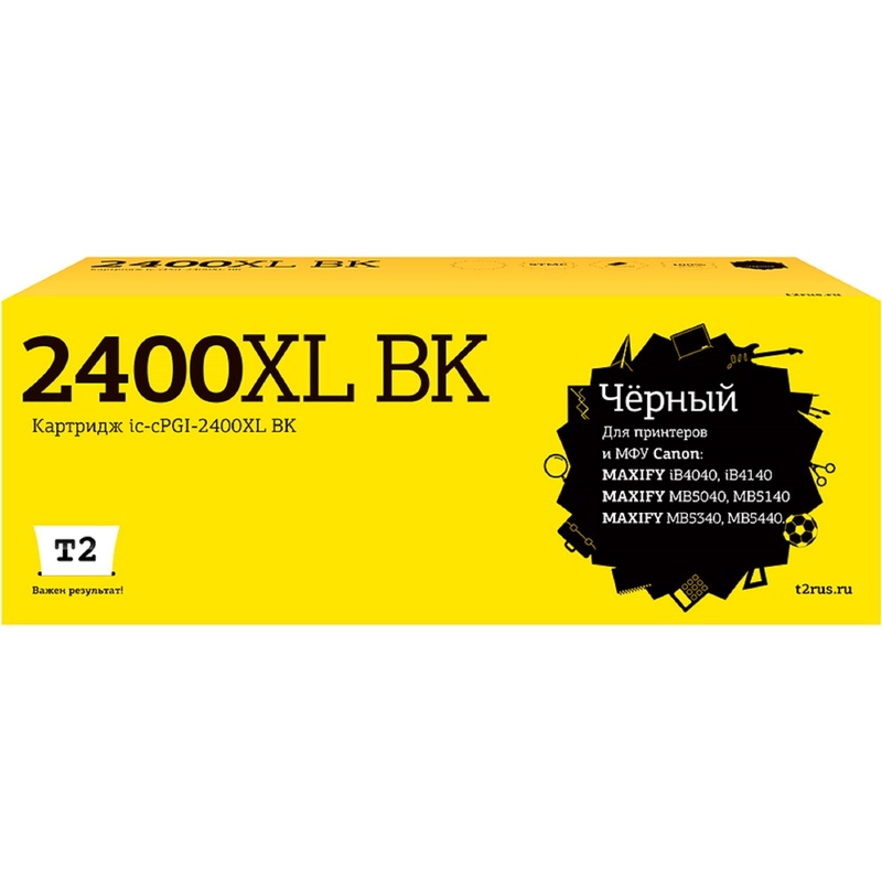 Изображение товара Картридж струйный T2 IC-CPGI-2400XL BK PGI-2400XL BK для Canon черный совместимый повышенной емкости