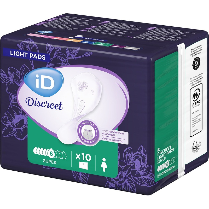 Изображение товара Прокладки урологические ID Light Discreet Super (10 штук в упаковке)