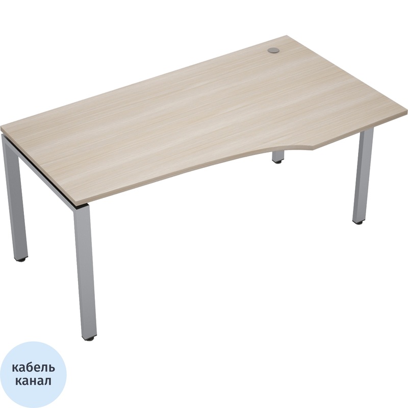 Изображение товара Эргономичный правый рабочий стол Avance 6М.621 шамони светлый/алюминий матовый