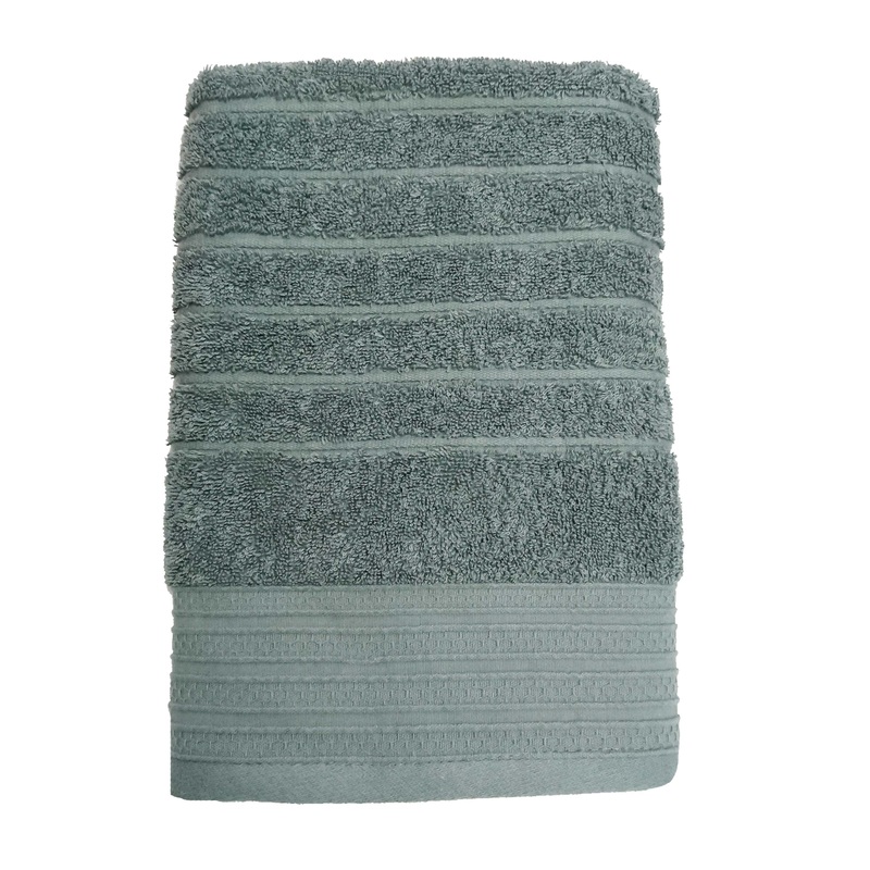 Изображение товара Махровое полотенце Страйп 70х130 см зеленое высокое качество