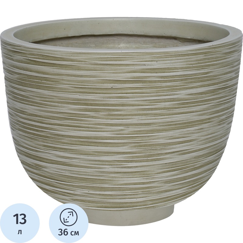 Изображение товара Кашпо Idealist lite Риф 13 л бело-зелёное (27x36 см)