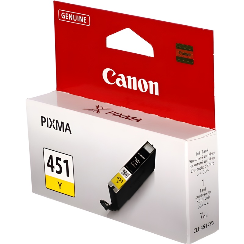 Изображение товара Оригинальный желтый картридж Canon CLI-451Y 6526B001 для PIXMA с ресурсом 344 страниц