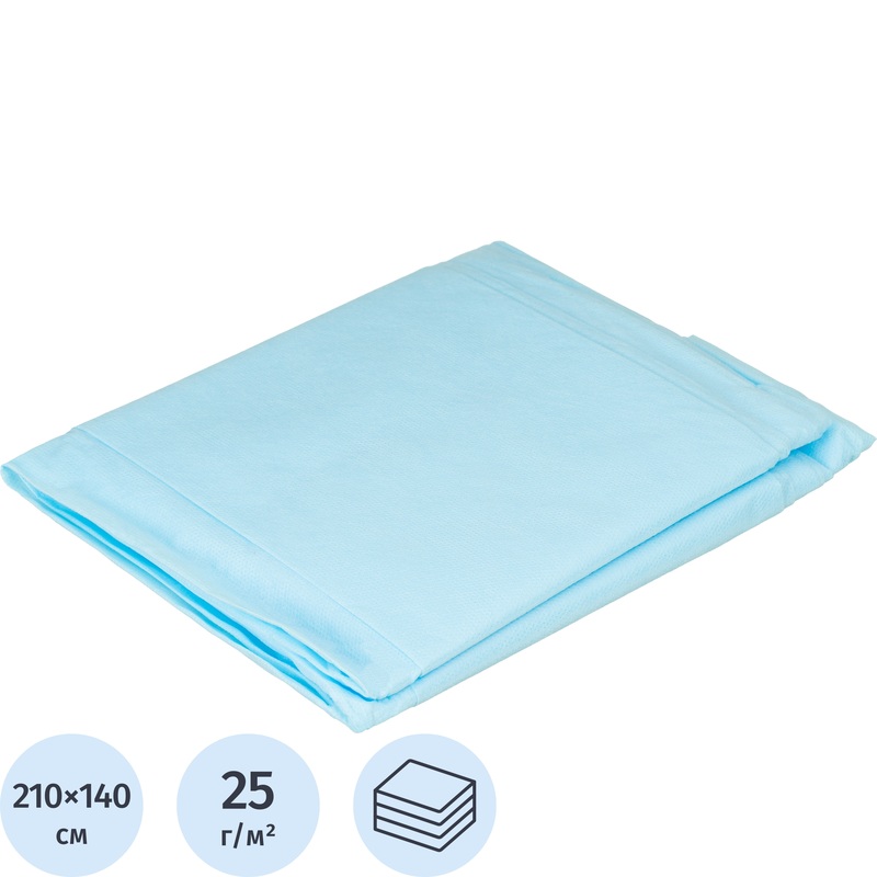 Изображение товара Простыня одноразовая Гекса стерильная в сложении 210x140 см голубая