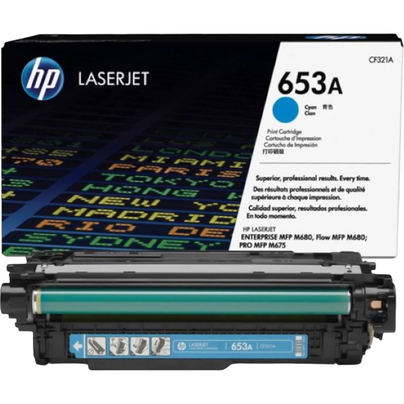 Изображение товара Картридж лазерный HP 653A CF321A голубой оригинальный 16000 страниц