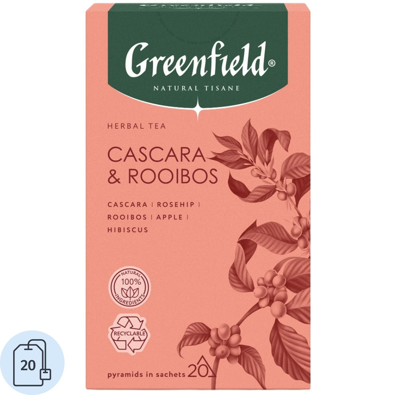 Изображение товара Чай ройбуш Greenfield Tisane Cascara & Rooibos 20 пирамидок натуральный