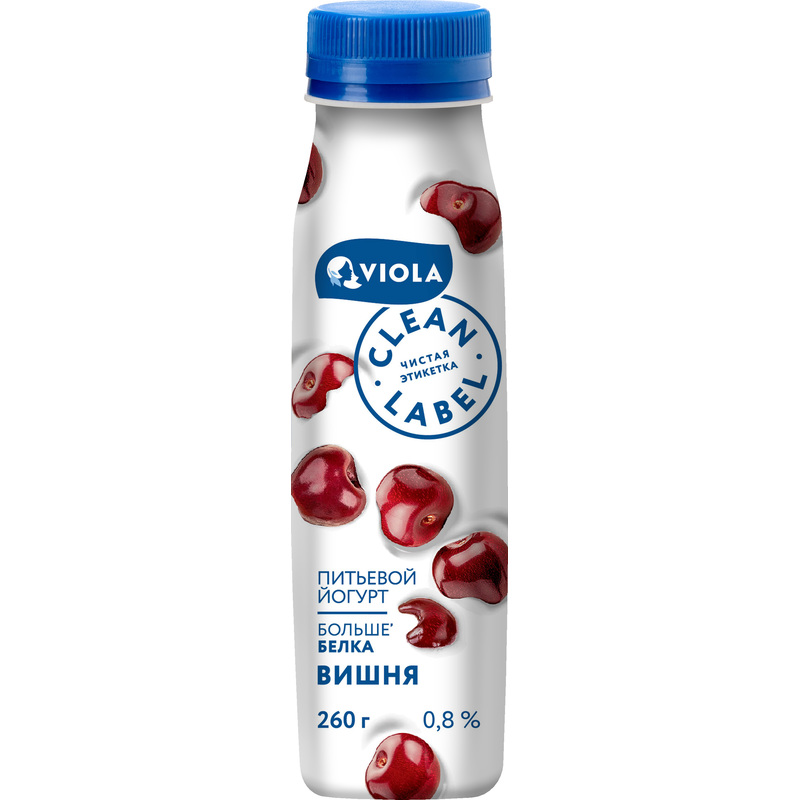 Изображение товара Йогурт питьевой Viola Clean Label вишня 0.8% 260 г