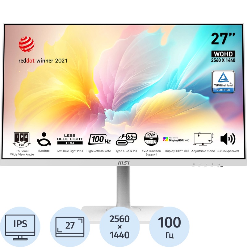 Изображение товара MSI MD272QXPW 27" IPS 2560x1440 100Hz белый
