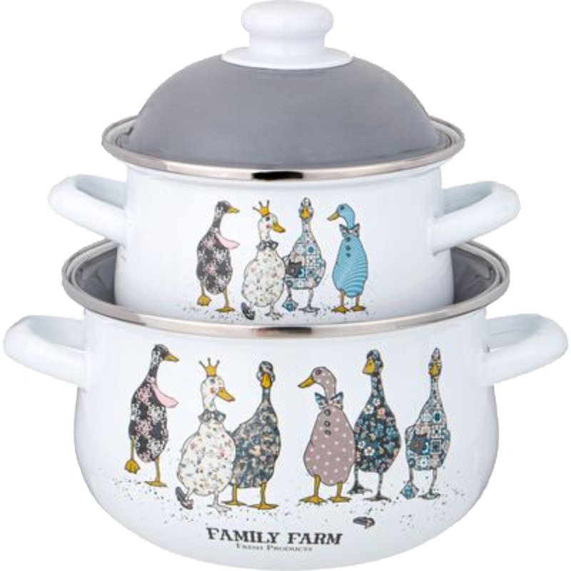 Изображение товара Набор кастрюль AGNESS FAMILY FARM (934-718) эмалированная сталь 2 предмета (1,5 л, 2,8 л)