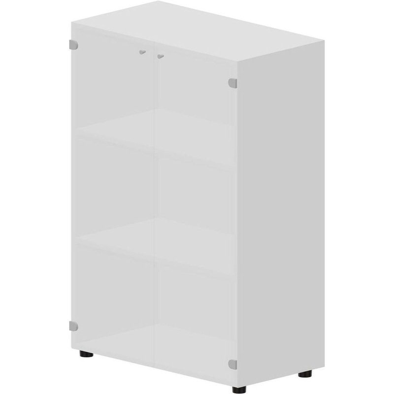 Изображение товара Шкаф для документов Artwood OMMS564BLBL со стеклом белый 800х440х1180 мм