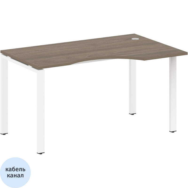 Изображение товара Эргономичный офисный стол Metal System Style БП.СА-2Пр правый 1400х900х750 мм