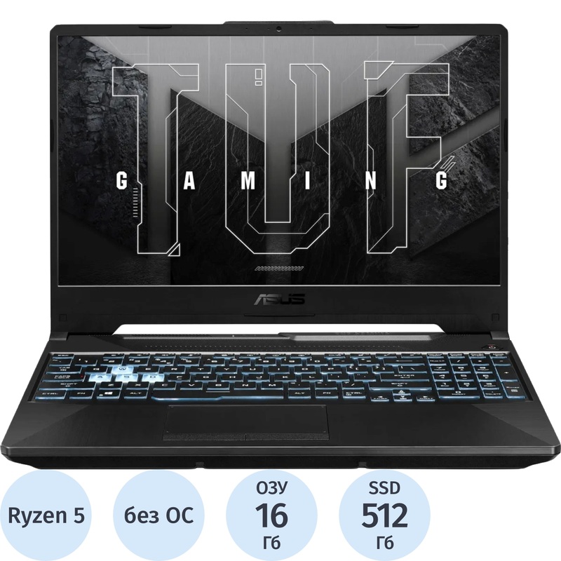 Изображение товара Игровой ноутбук Asus TUF Gaming FA506NC-HN063 15.6 Full HD Ryzen 5 16ГБ RTX 3050