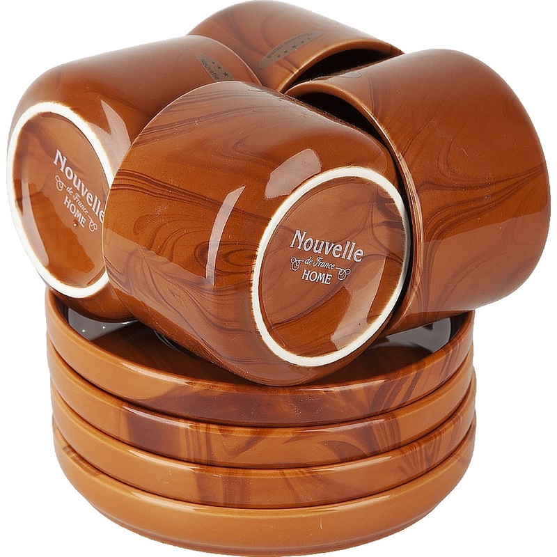 Изображение товара Набор чайный Nouvelle Home Wooden Grain на 4 персоны фарфор (8 предметов)
