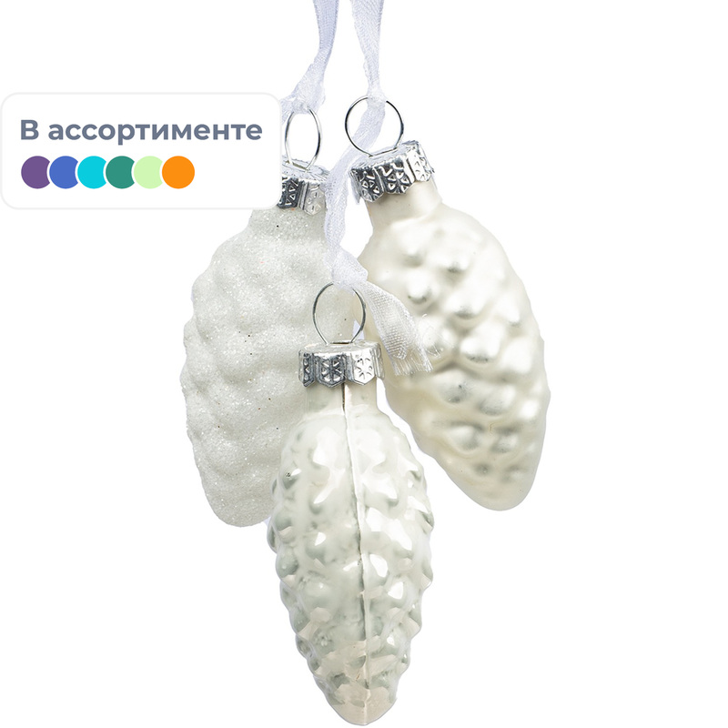 Изображение товара Ёлочная игрушка Magic Time стекло шишка 6 см в ассортименте