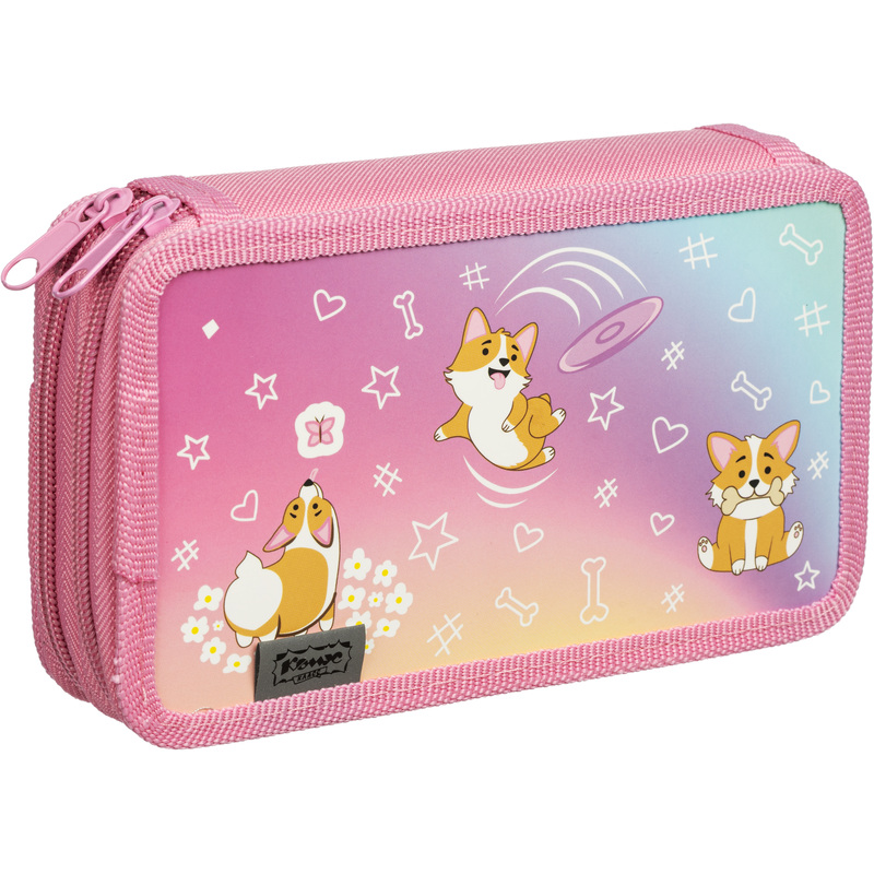 Изображение товара Пенал двухсекционный Комус Класс Corgi Time розовый