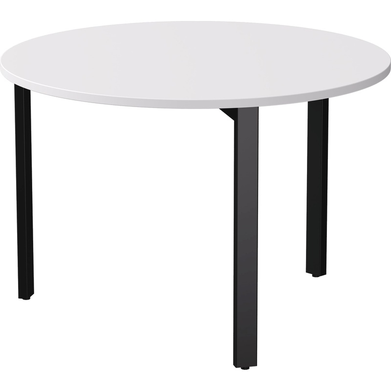 Изображение товара Стол для переговоров EVO 254S022W39005 круглый белый/чёрный 1100x1100 мм
