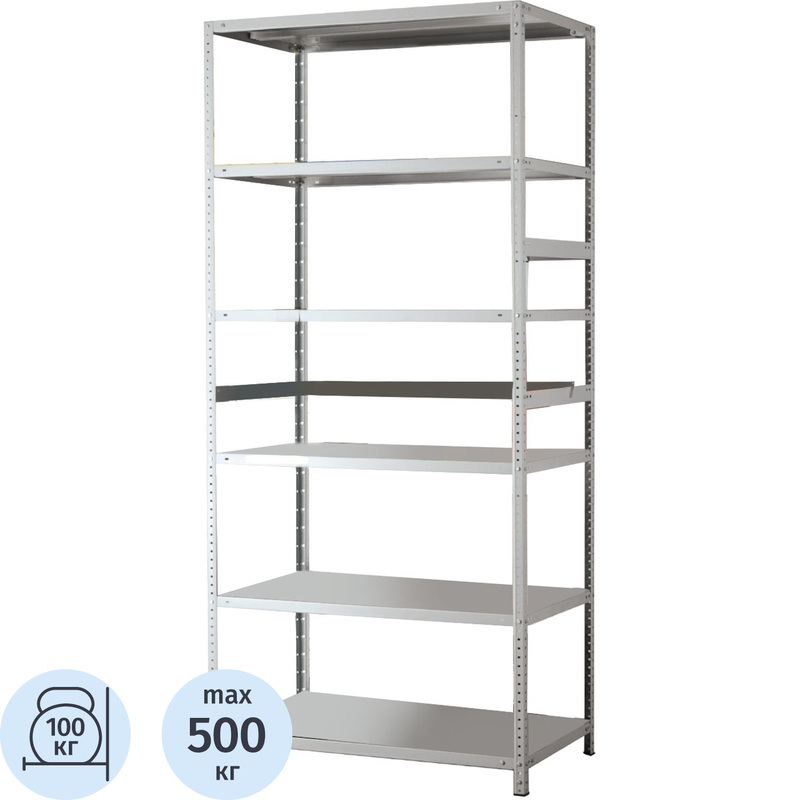 Изображение товара Стеллаж металлический Практик MS (6 полок, 1000х500х2000 мм)