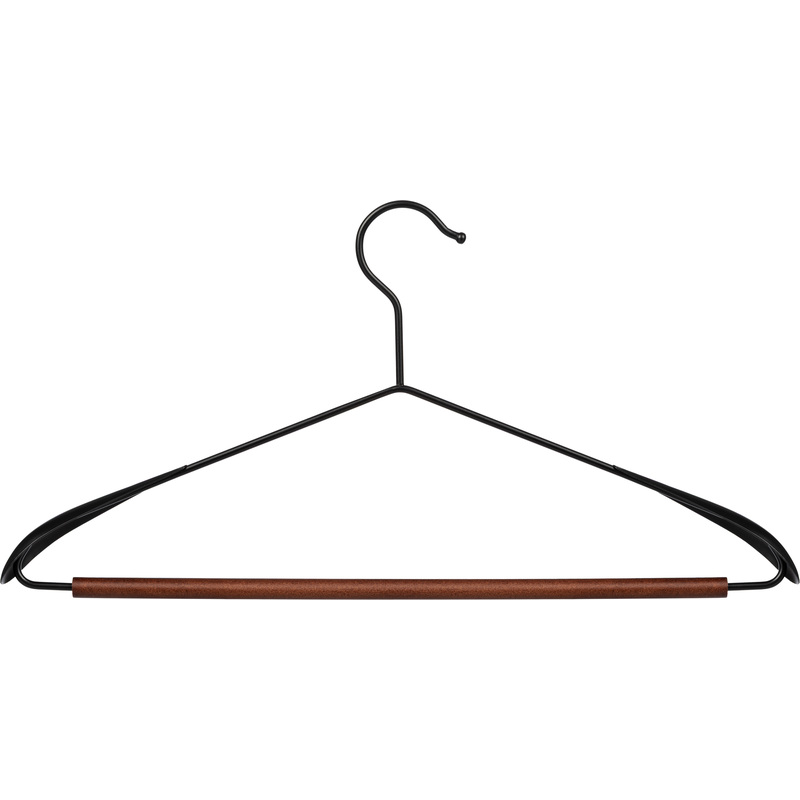 Изображение товара Вешалка-плечики Комус Мебель MH015 из металла и дерева, черный грецкий орех