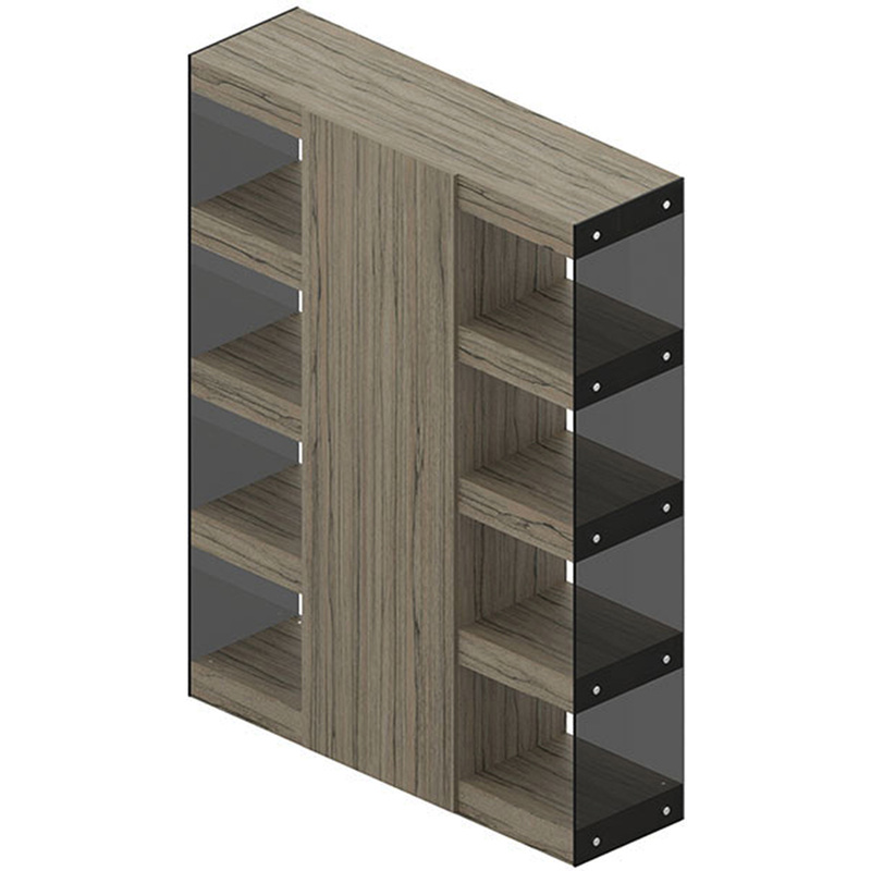 Изображение товара Стеллаж комбинированный Glass go Gs-7 с гардеробным отделением лимба тёмная 1430x420x1860 мм