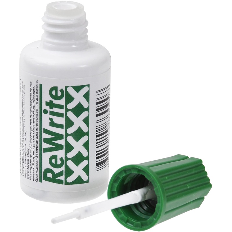 Изображение товара Корректирующая жидкость ReWrite быстросохнущая 20 мл с кисточкой для точной коррекции чернил
