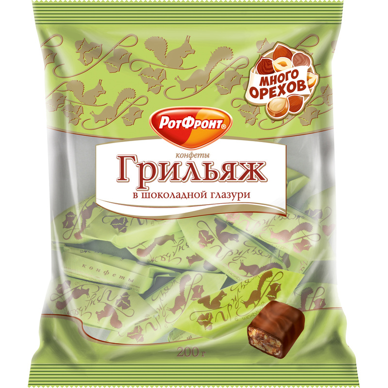 Изображение товара Конфеты шоколадные Рот Фронт Грильяж в шоколаде 200 г
