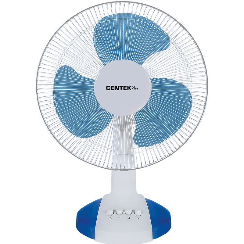 Изображение товара Настольный вентилятор Centek CT-5007 белый с синим механическое управление 3 скорости