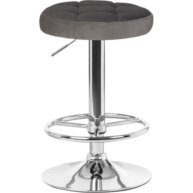 Изображение товара Табурет барный DOBRIN BRUNO серый/хром (велюр, фанера)