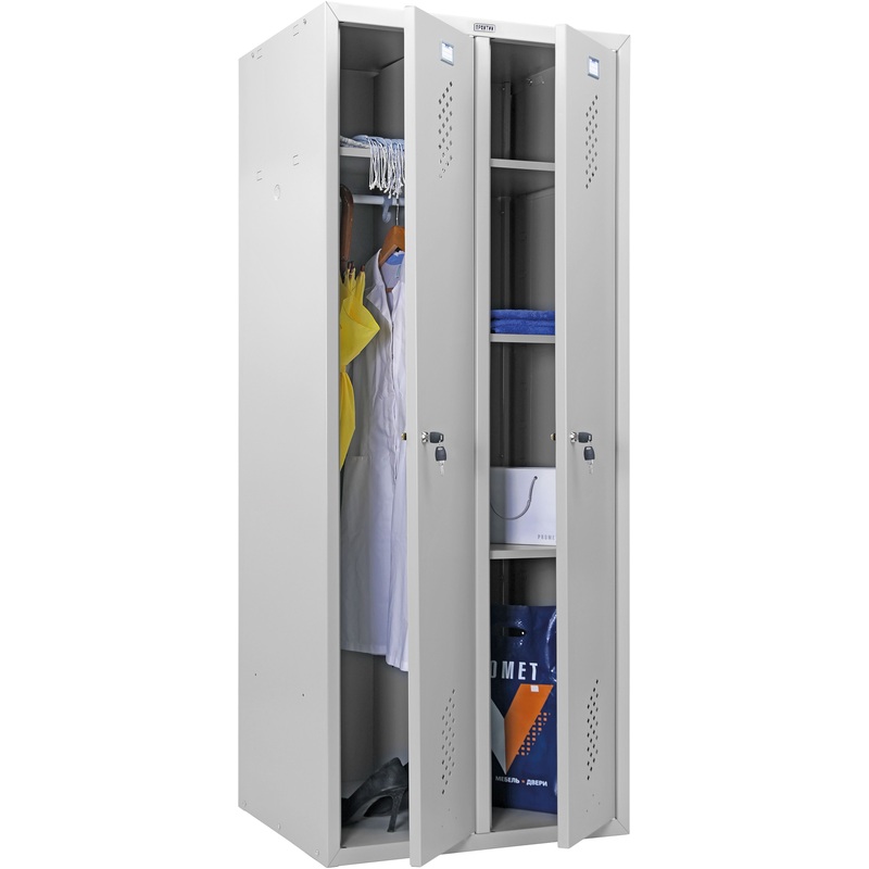 Изображение товара Металлический шкаф для одежды Практик ML-21-80 U серый 800x500x1830 мм