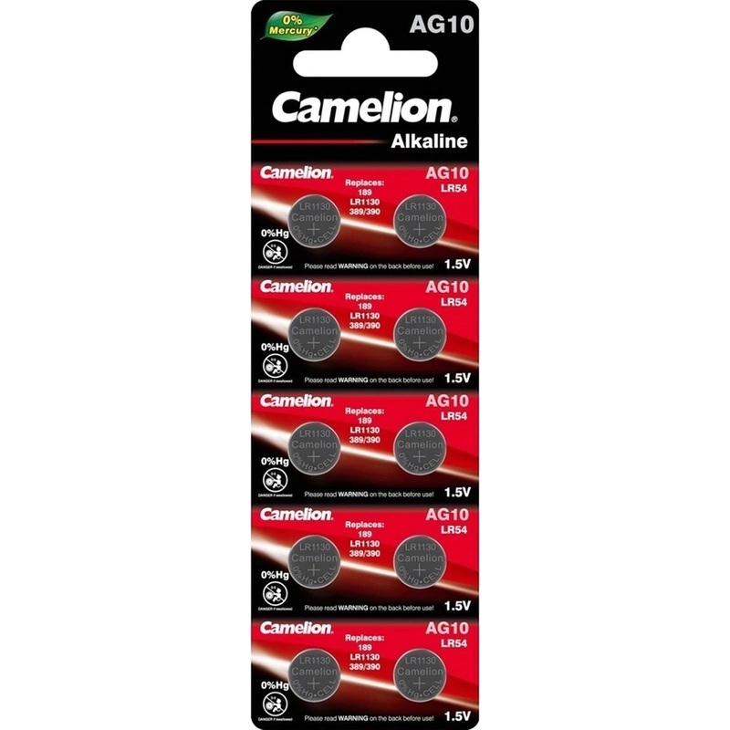 Изображение товара Батарейка LR54 Camelion алкалиновая 1.5 В 10 штук в блистере
