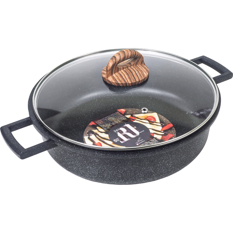 Изображение товара Жаровня Panairo Eco induction 28 см 4 л литой алюминий с крышкой для индукционных плит