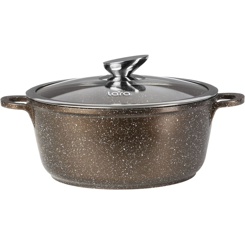 Изображение товара Кастрюля Lara Choco 3.1 л литой алюминий с крышкой для плиты и духовки
