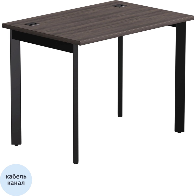 Изображение товара Стол прямой EVO 254S001DK9005 из ДСП с кабель-каналами чёрный дуб пасадена