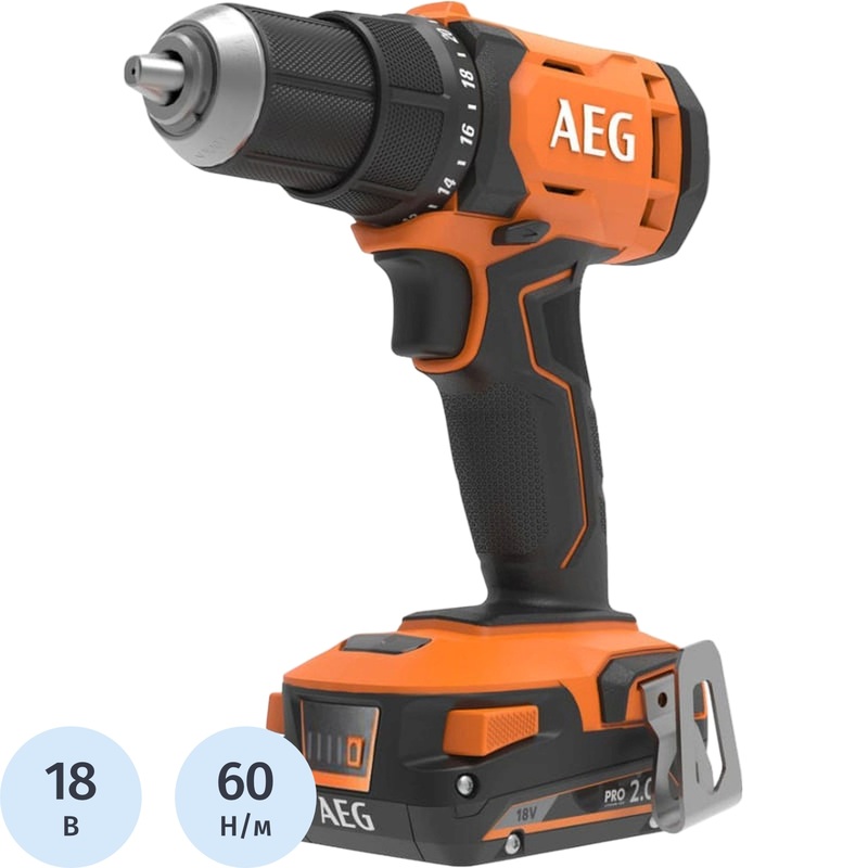 Изображение товара Аккумуляторная дрель-шуруповерт AEG BS18G4-202C 2 АКБ Li-ion 18В кейс
