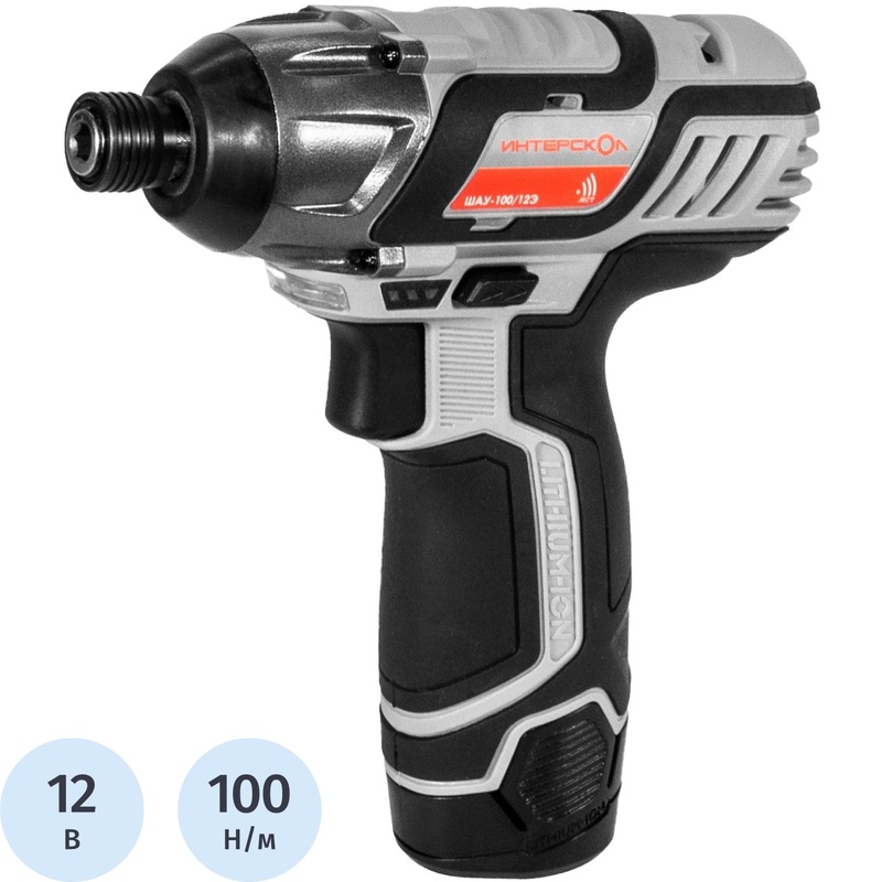 Изображение товара Аккумуляторный ударный шуруповёрт Интерскол ШАУ-100/12Э 2АКБ Li-ion в кейсе