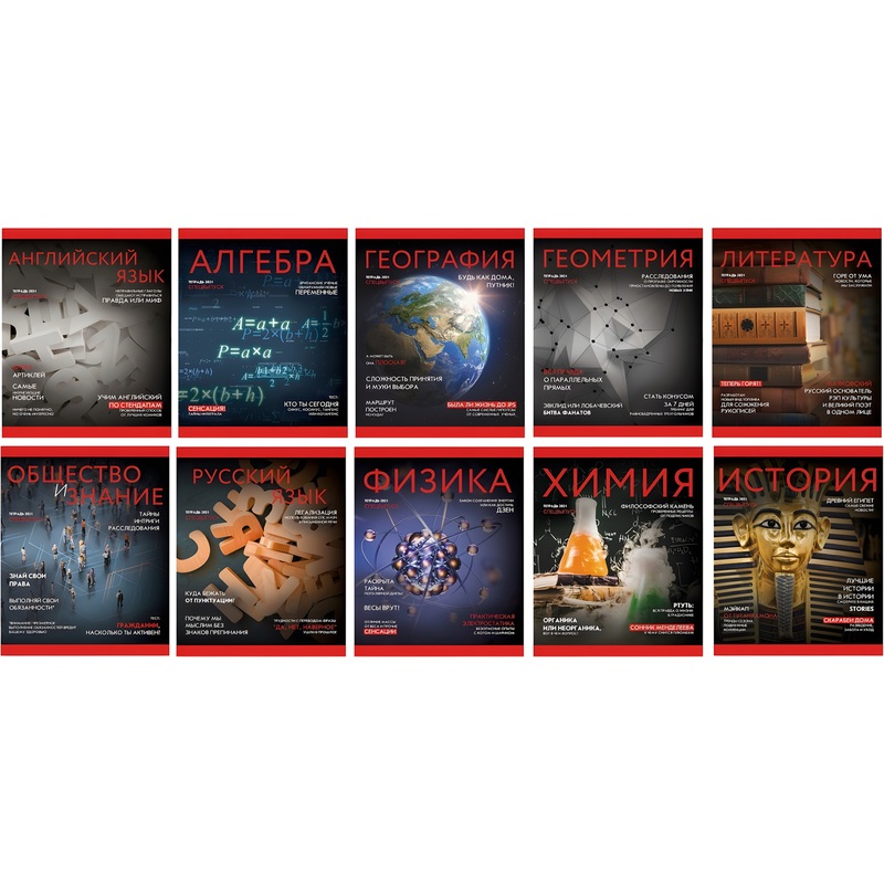 Тетрадь предметная Канц-Эксмо Journal А5 48 листов с рисунком  комбинированная, глянцевая ламинация (12 штук в упаковке)