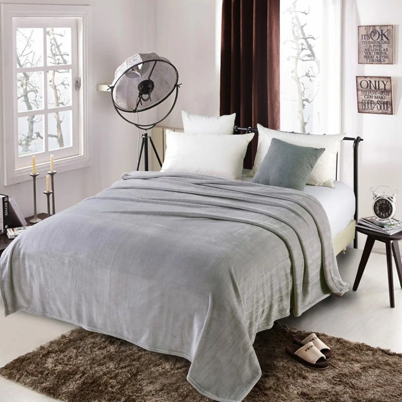 Изображение товара Плед велсофт 150x200 см серый (17-4405 G)