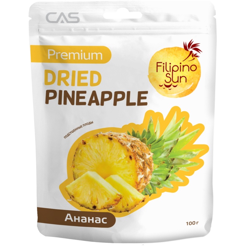 Изображение товара Ананас сушёный Filipino Sun 100 г натуральный витаминный энергетик вкус классический