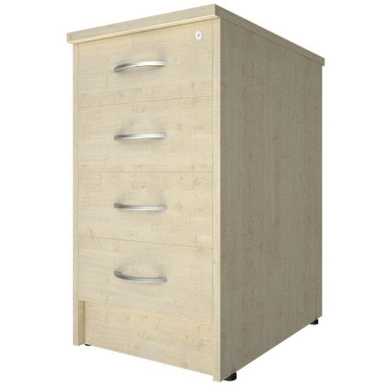 Изображение товара Тумба приставная Riva с замком клен 4 ящика 412x600x750 мм