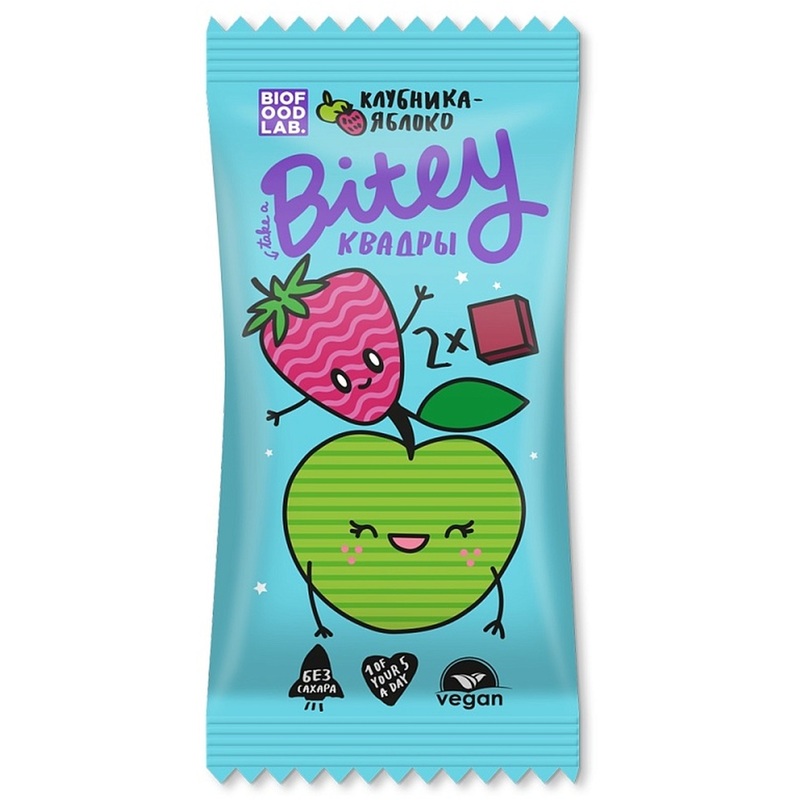 Изображение товара Батончик Bitey яблоко-клубника 30 г