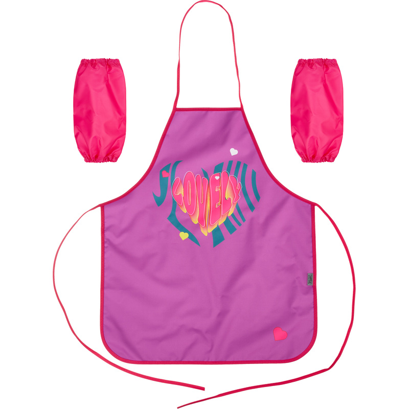Изображение товара Фартук для труда Комус Класс Lovely розовый с нарукавниками