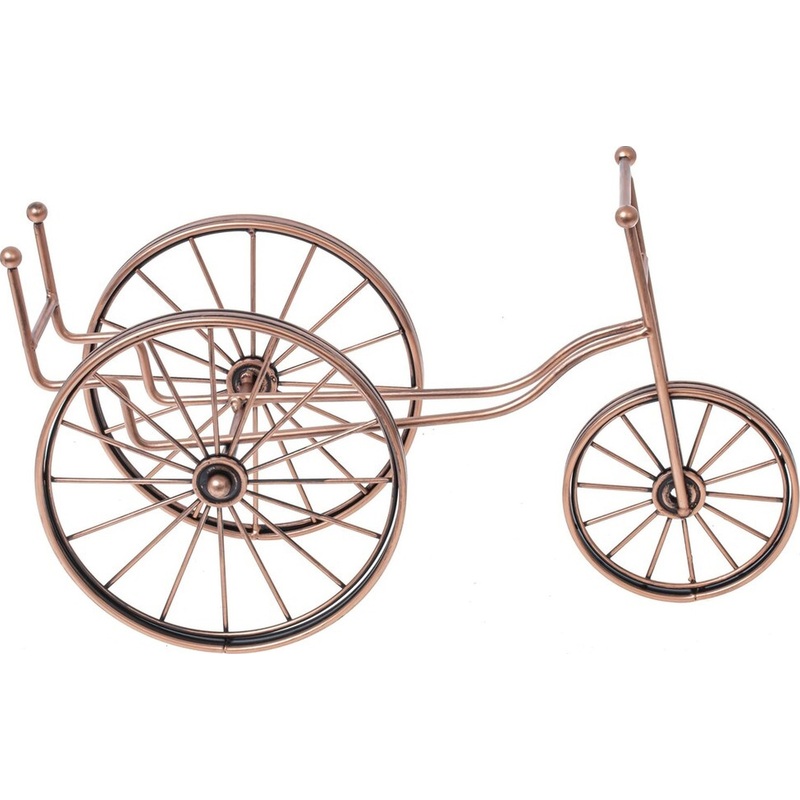 Изображение товара Подставка для бутылки в виде велосипеда металлическая коричневая 37x14x22 см